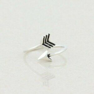 Sterling Silver Arrow Toe Midi Ring Size 2 1/2 Adjustable